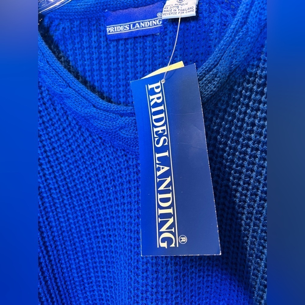 Vintage Bradlees royal blue sweater with tags size M Prides Landing - Picture 3 of 8